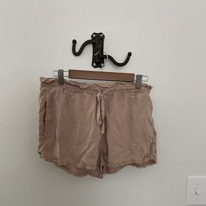 Cloth & Stone Frayed Hem Drawstring Shorts